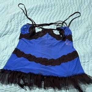 Blue and Black Lace Camisole